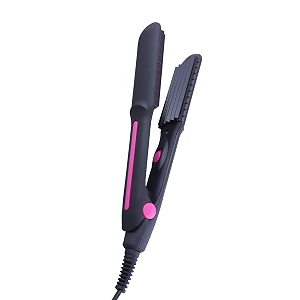 nirvani professional hot curling iron with detachable brush hair minimized heat damage straightener wavy hair crimper curler hair styling ceramic coated platesnir_crimping_multi