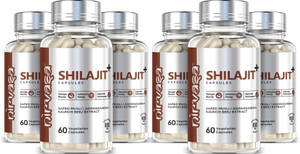 nirvasa shilajit with safed mulsi for strength power  stamina pack of 6 360 capsules