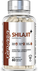 nirvasa shilajit with safed musli for strength power  stamina 60 capsules