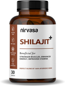 nirvasa shilajit with safed musli for strength power  stamina 30 tablets