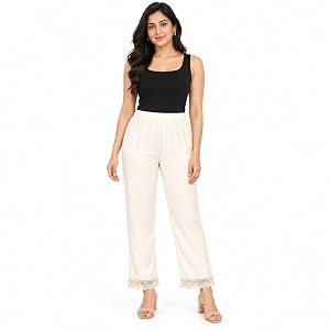 NIRVII Womens Rayon Designer Straight Kurti Pant