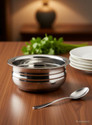 Nirvika Cookware set urli /biryani handi/tope/serveware/storeware steel handi set of 5 Piece 2.1 L, 1.6 L, 1.1 L, 0.8 L, 0.5 L (Gas and Induction compatible Stainless Steel, Non-stick) Cookware Set (Stainless Steel, 5 - Piece
