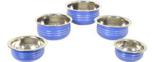 nirvika powder coating stainless steel handi set patila serving cooking bowl steel bowl cookware set stainless steel 5 - piece