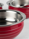 Nirvika Stainless Steel handi Color Coating Red set of 5 piece (5 Pieces, 350 ML, 550 ML, 750 ML, 1200 ML, 1650 ML) Cookware Set (Stainless Steel, 5 - Piece)