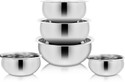 Nirvika Stainless steel handi set cookware/tapeli/pateli/bhagona serving bowl biryani tope set of 5 Piece 2.1 L, 1.6 L, 1.1 L, 0.8 L, 0.5 L Cookware Set (Stainless Steel, 5 - Piece)