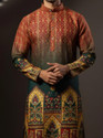 Nirwear creation Men Printed Embroidered Straight Kurta