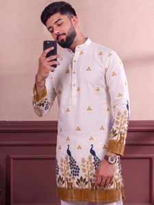 Nirwearr Men Printed Straight Kurta