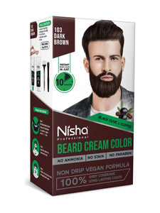 nisha beard cream hair color for men no ammonia no stain 100 grey coverage long last dark brown