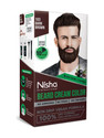 Nisha Beard Cream Hair Color for Men No Ammonia No Stain 100% Grey Coverage Long Last, Dark Brown