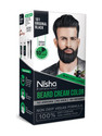 Nisha Beard Cream Hair Color for Men No Ammonia No Stain 100% Grey Coverage Long Last, Original Black