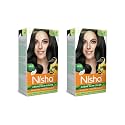 Nisha Creme Hair Color, Permanent Hair Colour Natural Black, Silky & Shiny 100% Grey Coverage & Ammonia Free Color With Natural Henna Extract, 60G+60Ml