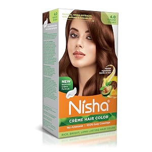 nisha crme hair color 40 natural brown 60ml  60gm pack of 1 