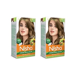 nisha creme hair color permanent hair colour dark blonde silky amp shiny 100 grey coverage amp ammonia free color with natural henna extract 60g60ml