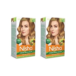nisha cream hair color 120 mleach with rich bright long lasting shine hair color no ammonia cream formula smooth care for your precious hair honey blonde 73 pack of 2