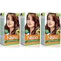 Nisha Cream hair color (120 ml/each) with Rich, Bright, Long Lasting Shine Hair Color NO AMMONIA Cream FORMULA smooth care for your precious hair! NATURAL BROWN 4 (Pack of 3) …