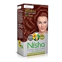 Nisha Creme Hair Color Mahogany, Permanent Hair Colour for Women Men, No Ammonia, Ultra Soft Deep Shine, 100% Grey Coverage, 5.50 Mahogany Hair Colour (60gm+60ml+18ml)