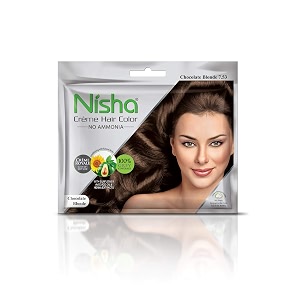 nisha cream hair color rich bright long lasting hair colouring for ultra soft deep shine 100 grey coverage conditioning with natural herbs chocolate blonde pack of 3