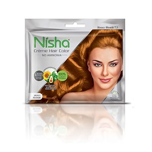 nisha cream hair color rich bright long lasting hair colouring for ultra soft deep shine 100 grey coverage conditioning with natural herbs honey blonde pack of 6 