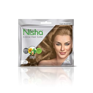 nisha cream hair color rich bright long lasting hair colouring for ultra soft deep shine 100 grey coverage conditioning with natural herbs light blonde pack of 3