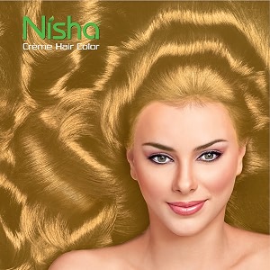 nisha cream hair color rich bright long lasting hair colouring for ultra soft deep shine 100 grey coverage conditioning with natural herbs golden blonde pack of 3