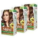Nisha Cream Hair Color Rich Bright Long Lasting Hair Colouring For Ultra Soft Deep Shine 100% Grey Coverage Conditioning With Natural Herbs Golden Brown (Pack of 3)