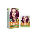Nisha Cream Hair Color Rich Bright Long Lasting Hair Colouring For Ultra Soft Deep Shine 100% Grey Coverage Conditioning With Natural Herbs 60gm Jumbo + 40gm Sachet Pack (Wine Burguny) …
