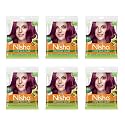 Nisha Cream Hair Color Rich Bright Long Lasting Hair Colouring For Ultra Soft Deep Shine 100% Grey Coverage Conditioning With Natural Herbs Wine Burgundy (Pack of 6)