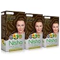 Nisha Creme Hair Color, Permanent Hair Colour Light Brown, Silky &amp; Shiny 100% Grey Coverage &amp; Ammonia Free Color With Natural Henna Extract, 60G+60Ml