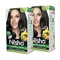 Nisha Cream Permanent Hair Color No Ammonia Cream Formula Permanent Fashion Highlights(60Gm+60Ml Each Pack) Natural Black (Pack Of 2) …