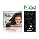 Nisha Cream Hair Color Rich Bright Long Lasting Hair Colouring For Ultra Soft Deep Shine 100% Grey Coverage Conditioning With Natural Herbs Natural Black (Pack of 3)