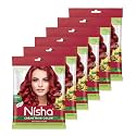 Nisha Cream Hair Color Rich Bright Long Lasting Hair Colouring For Ultra Soft Deep Shine 100% Grey Coverage Conditioning With Natural Herbs Cherry Red (Pack of 6) …