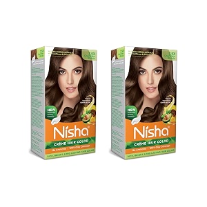 nisha creme hair color permanent hair colour chocolate blonde silky amp shiny 100 grey coverage amp ammonia free color with natural henna extract 60g60ml