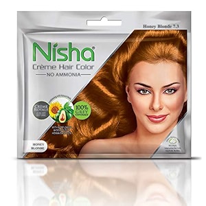 nisha cream hair color rich bright long lasting hair colouring for ultra soft deep shine 100 grey coverage conditioning with natural herbs honey blonde pack of 2