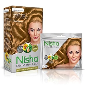 nisha creme hair color combo pack of honey blonde 150gm jumbo  40gm sachet pack 
