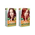 Nisha Creme Hair Color Combo Pack, Burgundy and Flame Red, Permanent Hair Colour for Women and Men