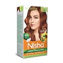 Nisha Creme Hair Color Golden Brown, Permanent Hair Colour for Women Men, No Ammonia, Ultra Soft Deep Shine, 100% Grey Coverage, 4.3 Golden Brown Hair Colour (60gm+60ml+18ml)