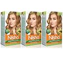 Nisha Creme Hair Color Honey Blonde, Permanent Hair Color for Men Women, Ammonia Free Hair Colour with Natural Henna Extracts for Rich, Bright, Long Lasting Hair 7.3 Honey Blonde 150g Pack of 3