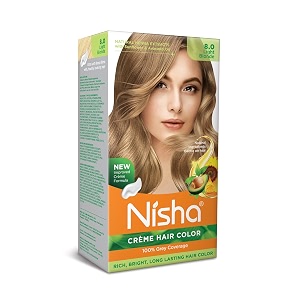 nisha creme hair color light blonde permanent hair colour for women men ultra soft deep shine 100 grey coverage 80 light blonde hair colour 60gm60ml18ml