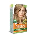 Nisha Creme Hair Color Light Blonde, Permanent Hair Colour for Women Men, Ultra Soft Deep Shine, 100% Grey Coverage, 8.0 Light Blonde Hair Colour (60gm+60ml+18ml)