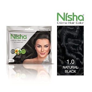 nisha no ammonia creme hair color with sunflower avocado oil and henna extracts natural black 1