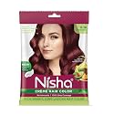 Nisha Cream Hair Color Rich Bright Long Lasting Hair Colouring For Ultra Soft Deep Shine 100% Grey Coverage Conditioning With Natural Herbs Burgundy (Pack of 1)