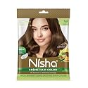 Nisha Cream Hair Color Rich Bright Long Lasting Hair Colouring For Ultra Soft Deep Shine 100% Grey Coverage Conditioning With Natural Herbs Light Brown (Pack of 1)