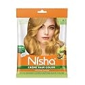 Nisha Cream Hair Color Rich Bright Long Lasting Hair Colouring For Ultra Soft Deep Shine 100% Grey Coverage Conditioning With Natural Herbs Golden Blonde (Pack of 1)