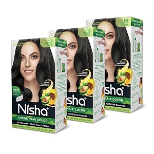 nisha creme hair color black pck3 