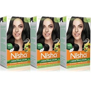 nisha creme hair color natural black pck 3
