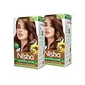 Nisha Creme Hair Color Natural Brown, Permanent Hair Colour for Women Men, No Ammonia, Ultra Soft Deep Shine, 100% Grey Coverage, 4.0 Natural Brown Hair Colour 120gm Pack of 2