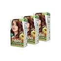 Nisha Creme Hair Color, Permanent Hair Colour Natural Brown, Silky &amp; Shiny 100% Grey Coverage &amp; Ammonia Free Color With Natural Henna Extract, 60G+60Ml