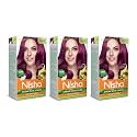 Nisha Creme Hair Color with Natural Henna Extracts for Unisex, 60g + 60ml + 18ml - Wine Burgundy (Pack of 3)