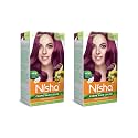 Nisha Creme Hair Color, Permanent Hair Colour Wine Burgundy, Silky & Shiny 100% Grey Coverage & Ammonia Free Color With Natural Henna Extract, 60G+60Ml