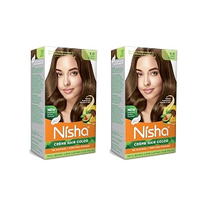 nisha creme hair color pack of 2 light brown 